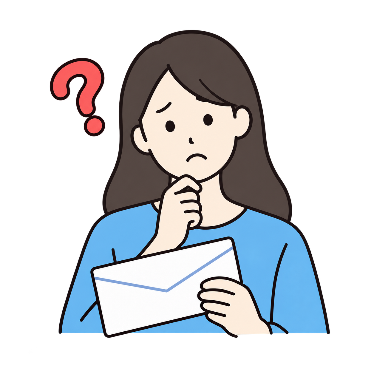 封筒選びを考える女性