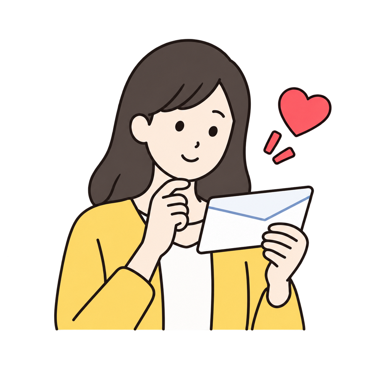 郵送用の封筒を考える女性