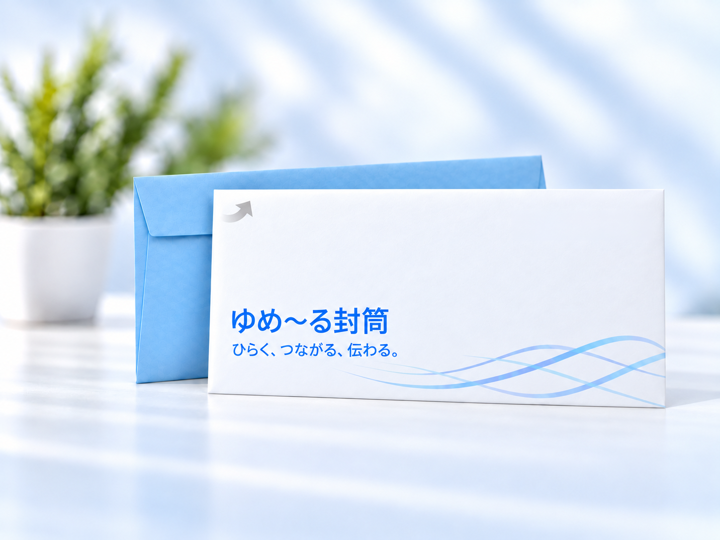 青色と白色のゆめ~る封筒